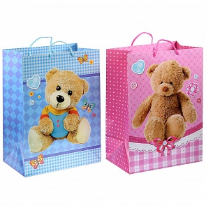 Пакет подарочный - Мишка, глянцевый (Играем вместе, CLRBG-BEAR-03 (12)) (ассортимент)